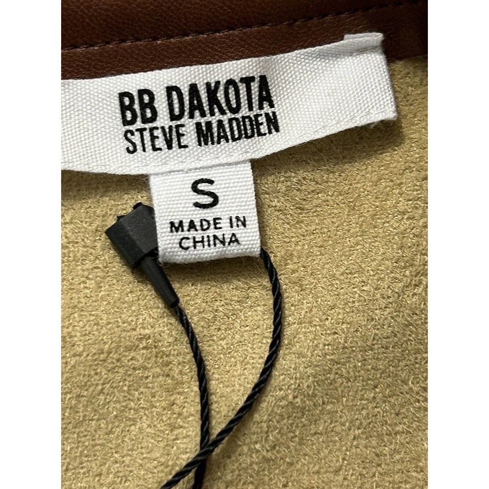 BB Dakota Women’s Faux Leather Cognac Mini Skirt New With Tags Size Small - Picture 3 of 7